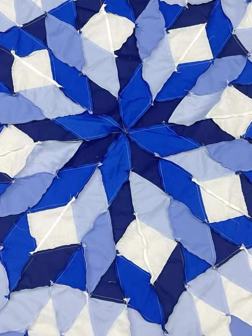 Handmade Winter Dream Stars Baby Quilt Top 47x47